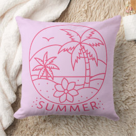 Tropical Summer Line-Art Kudde