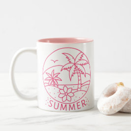Tropical Summer Line-Art Två-Tonad Mugg