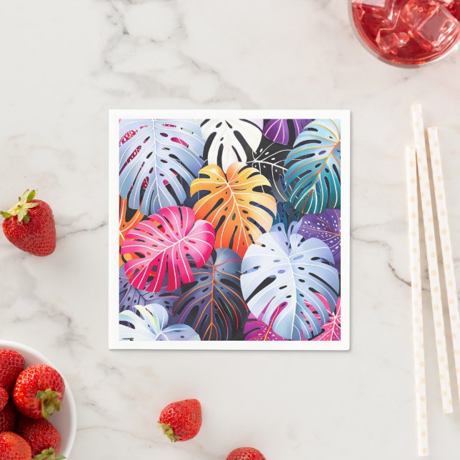 Tropical Summer Monstera Löv Pappersservett (Insitu)