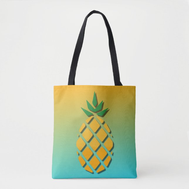 Tropical Summer Pineapple Tote Tygkasse (Framsida)