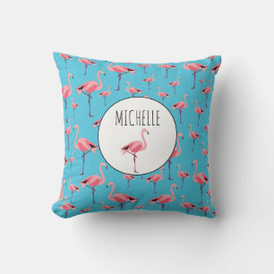 Tropical Summer Rosa Flamingo Pattern Kudde