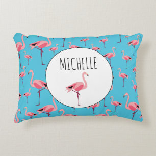 Tropical Summer Rosa Flamingo Pattern Prydnadskudde