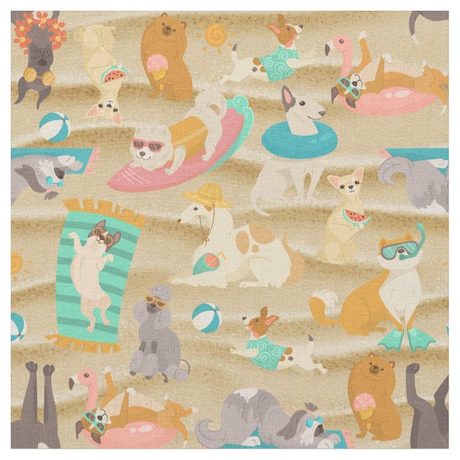 tropical summer sandy beach dogs cute tyg (Närbild)