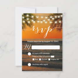 Tropical Summer Sunset Beach Wedding OSA Kort