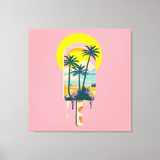 Tropical Summer Sunset Sweets Paradise Canvastryck (Framsida)