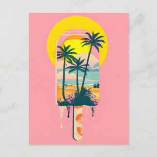 Tropical Summer Sunset Sweets Paradise Helg Vykort