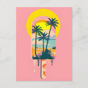Tropical Summer Sunset Sweets Paradise Helg Vykort