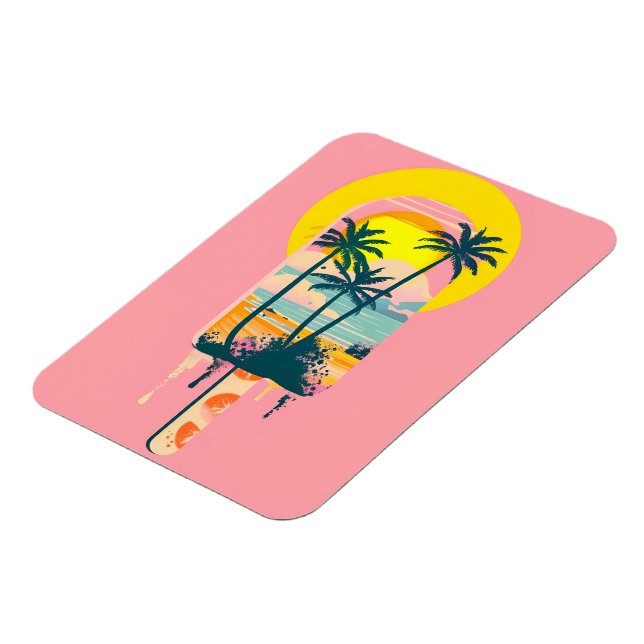 Tropical Summer Sunset Sweets Paradise Magnet (Vänstra Sidan)
