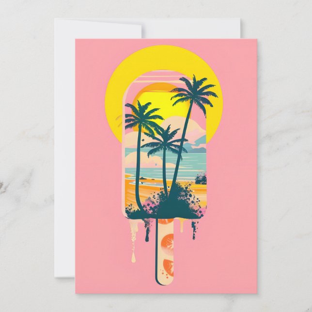Tropical Summer Sunset Sweets Paradise Meddelande (Framsida)