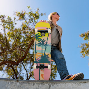 Tropical Summer Sunset Sweets Paradise Mini Skateboard Bräda 18,5 Cm
