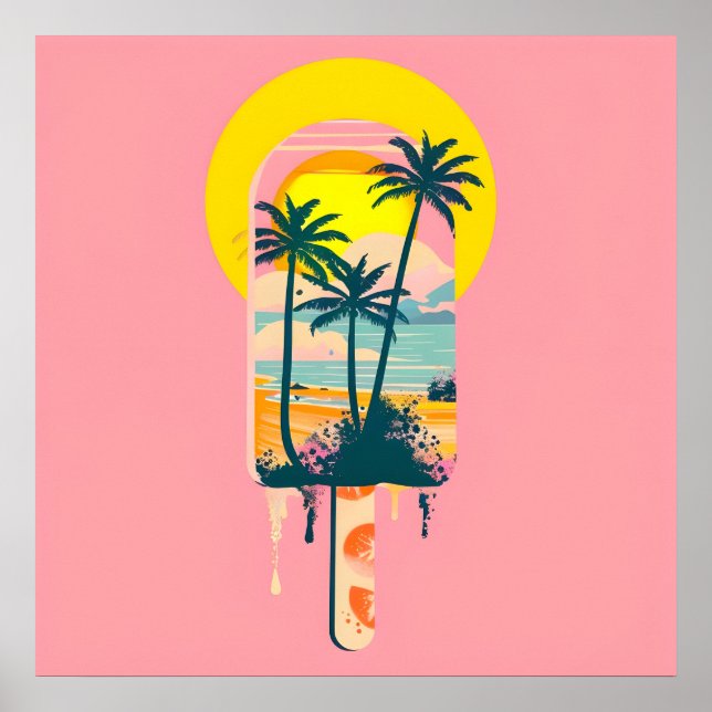 Tropical Summer Sunset Sweets Paradise Poster (Framsidan)