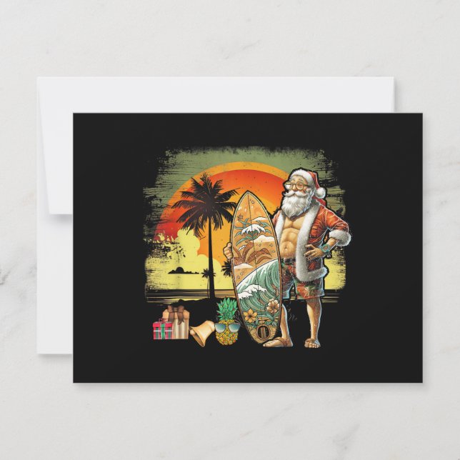 Tropical Summer Surfing Santa Claus 6 Pack Christm (Framsida)