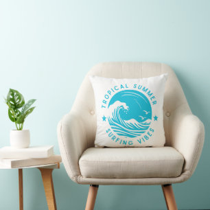 Tropical Summer Surfing Vibes Kudde