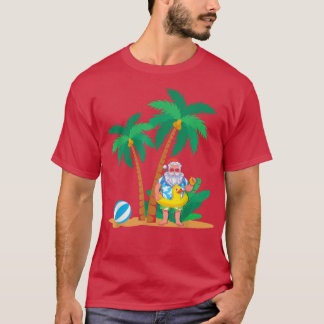 Tropical Summer Vacation Funny Jultomten Christm T Shirt