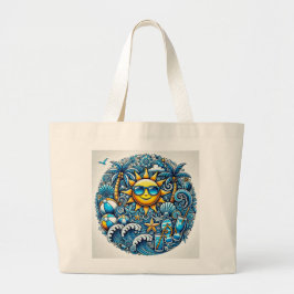 Tropical Summer Vibes Beach Roligt Jumbo Tygkasse