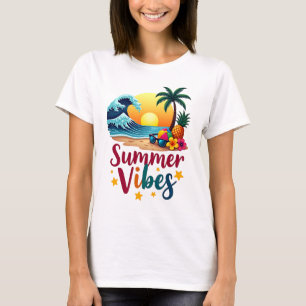 Tropical Summer Vibes - Beach Sunset, Handflatan T Shirt