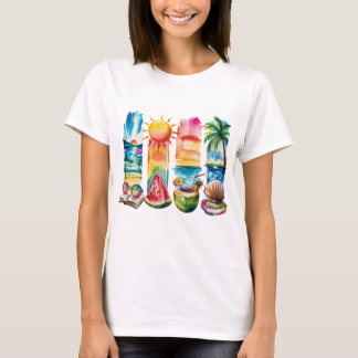 Tropical Summer Vibes - Retro Beach Shirt T