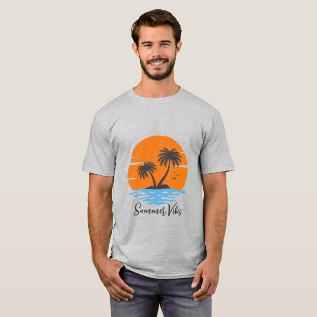Tropical Summer Vibes T Shirt (Hel framsida)