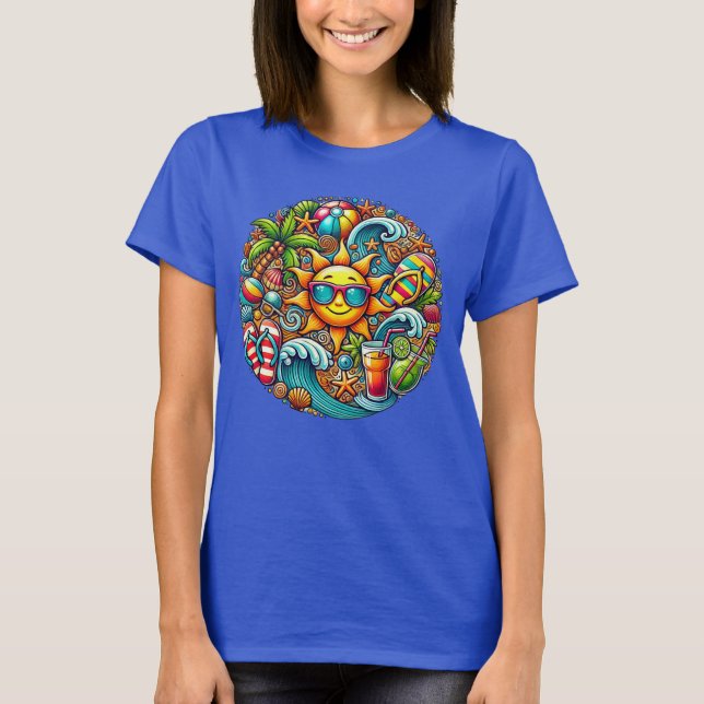 Tropical Summer Vibes T Shirt (Framsida)