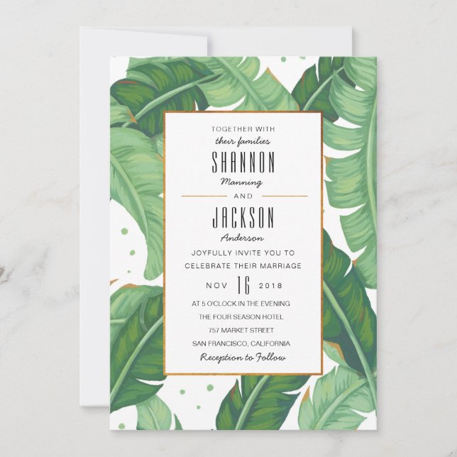 Tropical Summer Wedding bjudande Inbjudningar (Framsida)