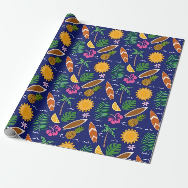 Tropical Summer Wrapping Papper Presentpapper (Utrullad)