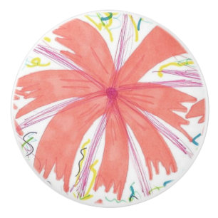 Tropical Sunburst Ceramic Knob Knopp