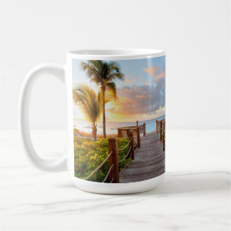 Tropical Sunrise Boardwalk Ceramic Mug 15oz Kaffemugg