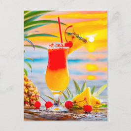 Tropical Sunrise - Sunset Cocktail Helg Vykort