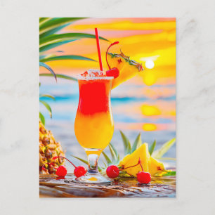 Tropical Sunrise - Sunset Cocktail Helg Vykort