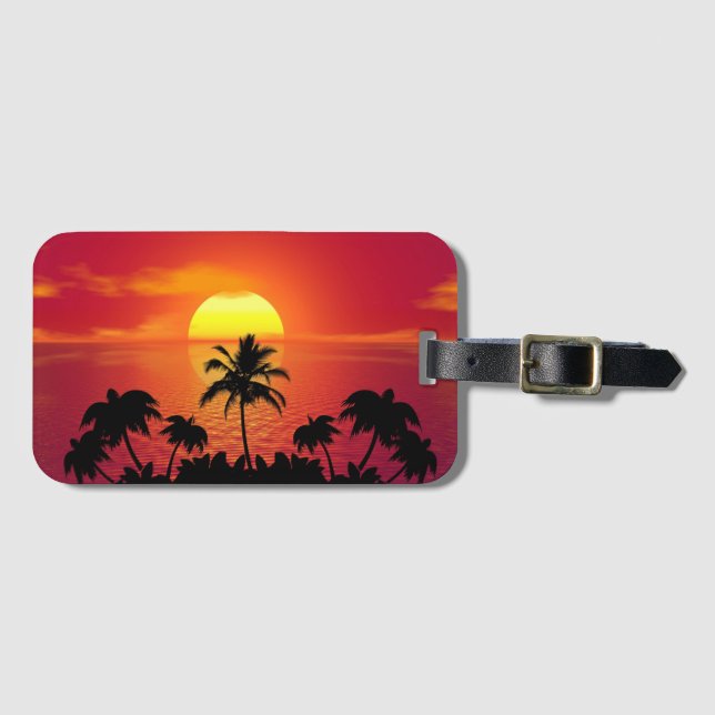 Tropical Sunset Bagagebricka (Framsida horisontal)
