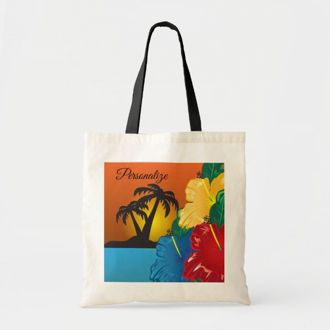 Tropical Sunset Beach Bag Tygkasse (Framsidan)