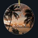 Tropical Sunset Beach Handflatan St. Croix USVI Julgransprydnad Keramik<br><div class="desc">Tropical Sunset Beach Handflatan St. Croix USVI Ceramic Ornament - detta romantiska naturverk fotograferades i Käpp Bay på Saint Croix US Virgin Islands. Jag kärlek hur solnedgången, handflatan träd och komen längs kanten förenas för att göra ett avslappnande solnedgångsfotografi. Jag hoppas att det ger ett avslappnande och fredligt tillskott till...</div>