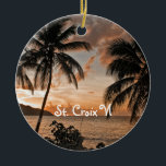 Tropical Sunset Beach Handflatan St. Croix USVI Julgransprydnad Keramik<br><div class="desc">Tropical Sunset Beach Handflatan St. Croix USVI Ceramic Ornament - detta romantiska naturverk fotograferades i Käpp Bay på Saint Croix US Virgin Islands. Jag kärlek hur solnedgången, handflatan träd och komen längs kanten förenas för att göra ett avslappnande solnedgångsfotografi. Jag hoppas att det ger ett avslappnande och fredligt tillskott till...</div>