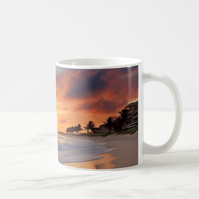 Tropical Sunset Beach Kaffemugg (Höger)