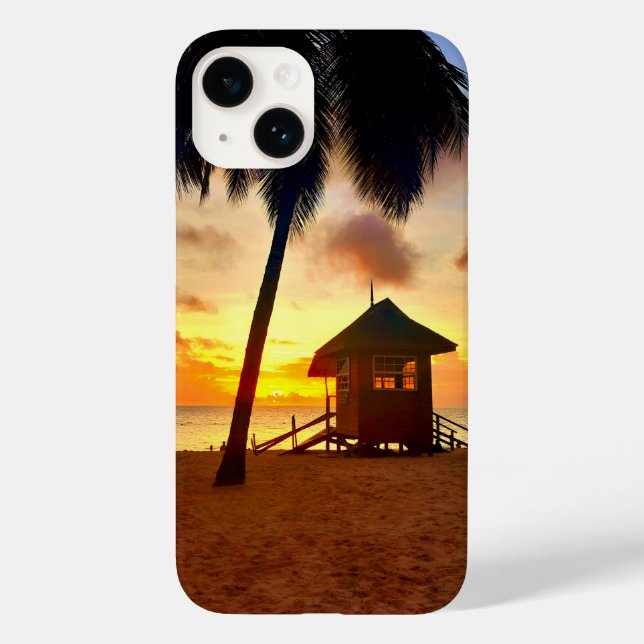 Tropical Sunset Beach Phone Case (Baksida)