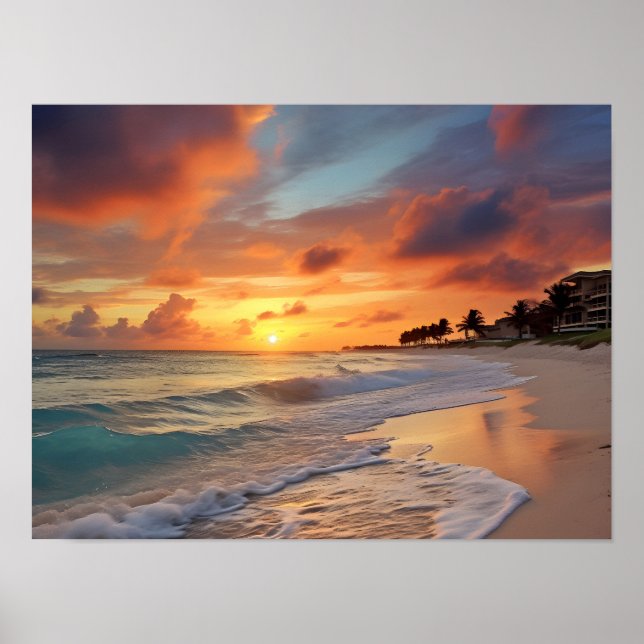 Tropical Sunset Beach Poster (Framsidan)