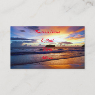 Tropical Sunset Beach Shore Visitkort