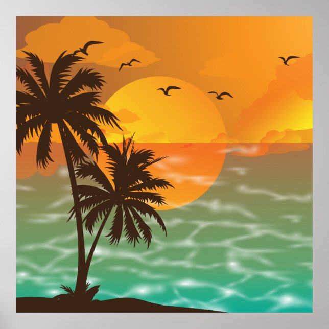 Tropical Sunset Benice Scenery Poster (Framsidan)