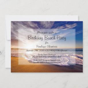 Tropical Sunset Birthday Beach Party Inbjudningar