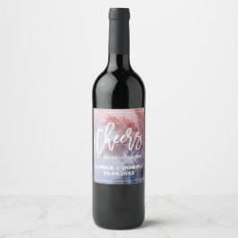 Tropical Sunset Cheers Vin-etiketter Vinflaska Etikett