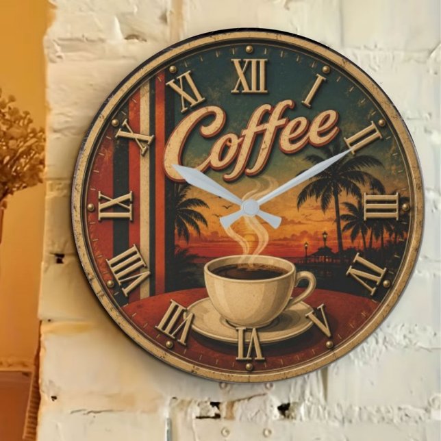 Tropical Sunset Coffee Stor Klocka (Skapare uppladdad)