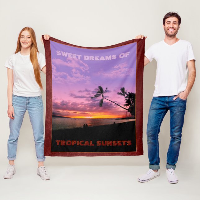 Tropical Sunset Fleece Blanket (På plats)