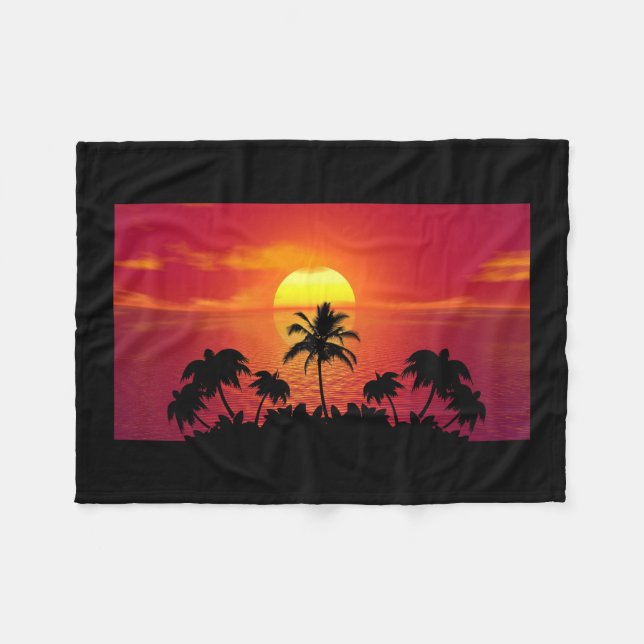 Tropical Sunset Fleecefilt (Framsidan (Horisontell))
