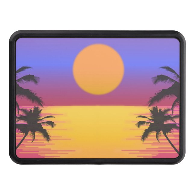 Tropical Sunset Graphic Personlig Dragkroksskydd (Framsidan)