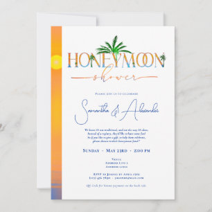 Tropical Sunset Honeymoon Par Shower Inbjudningar