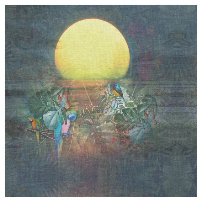 Tropical Sunset i Paradise Tyg (Närbild)