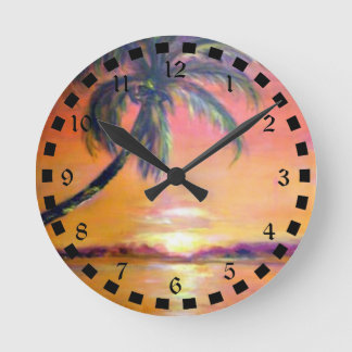 Tropical Sunset i vackert Florida Rund Klocka