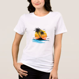 Tropical Sunset Island Summer T-Shirt - Relaxing