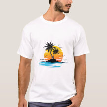 Tropical Sunset Island Summer T-Shirt - Relaxing B