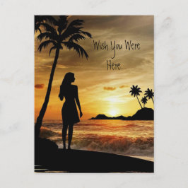 Tropical Sunset Island Vykort